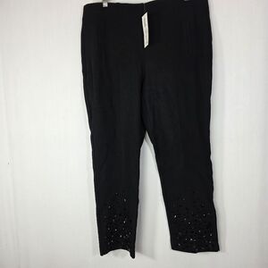 Chico’s So Slimming Juliet Embellished Ankle Pants Black NWT Size 2.5 (US 14)